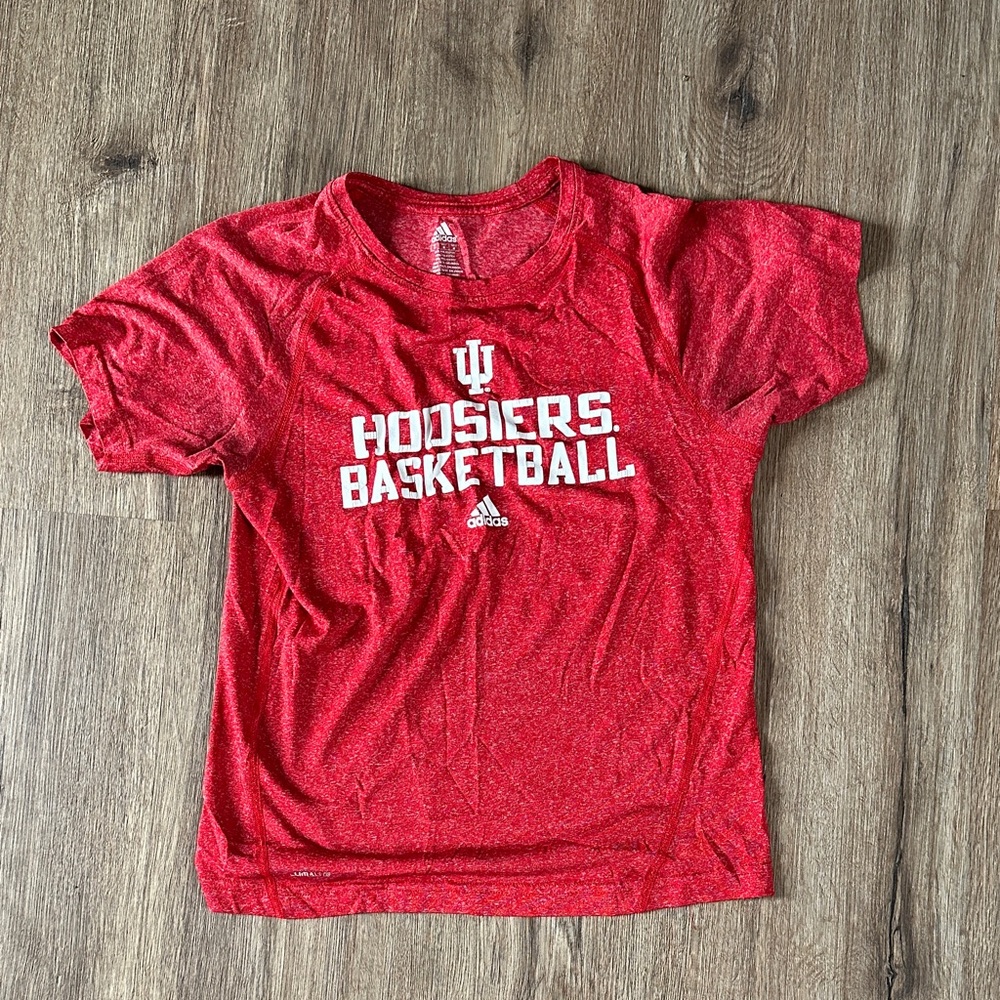 Adidas Kids Red Hoosiers Basketball Tee